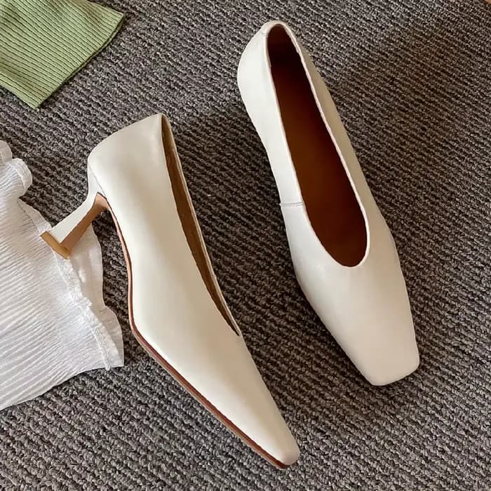 Escarpins à enfiler en cuir véritable pour femmes, chaussures élégantes à talon haut et fin, bout ca