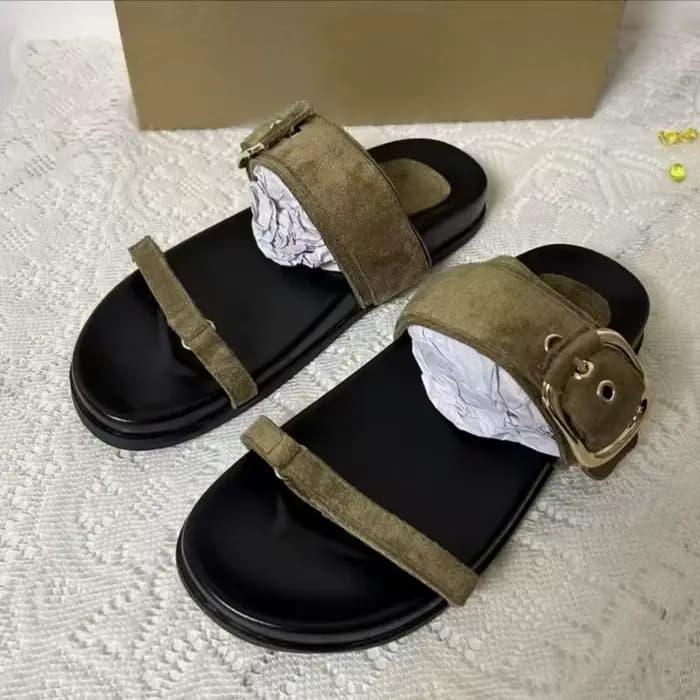 Sandales d'été à semelle épaisse pour femmes, chaussures de plage confortables à semelle plate, déco