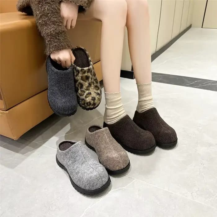 AIYUQI chaussons pour femmes porter nouveau 2025 automne bout rond flanelle bout fermé chaussons pou