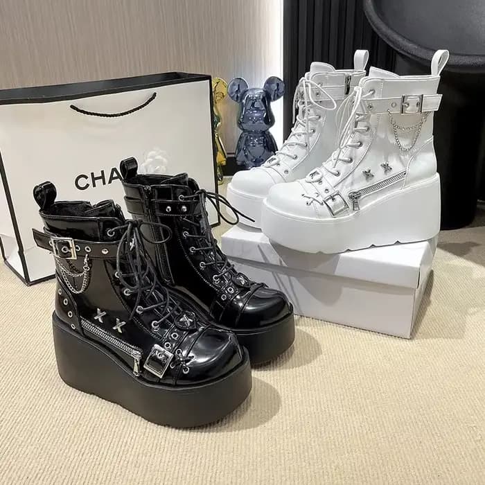 Bottes de Cosplay de Vampire à plateforme de Style gothique pour femmes, mi-mollet, chaussures confo
