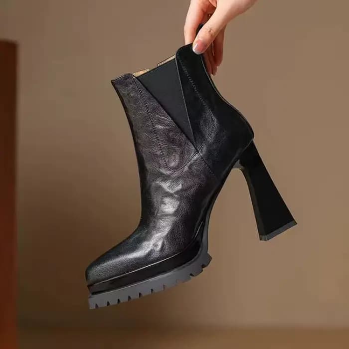 Bout pointu chaussons à talons très hauts plate-forme de mode fermeture éclair latérale chaussures à