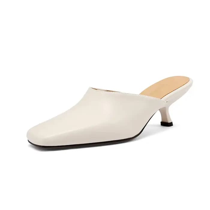 SmallHut Nouvelle Tendance Été Mules Femme en Cuir Fendu Motif Serpent Jaune Bleu Beige Noir Marron