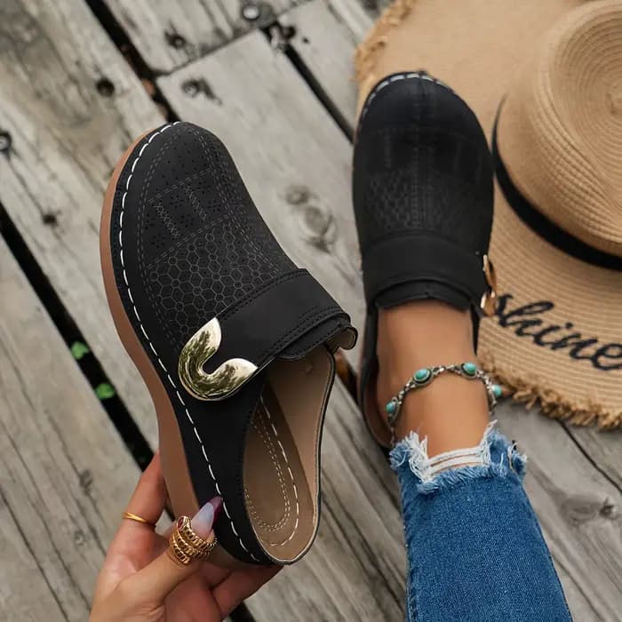 Sandales compensées chics pour femmes – Chaussures à plateforme à enfiler sans effort avec amorti co