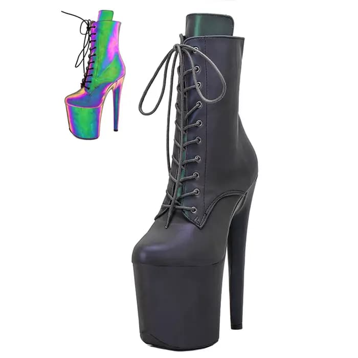 WUXIN H&P bottes à talons strip-teaseuse de 8 pouces pour femmes, bottines de danse pôle, chaussures