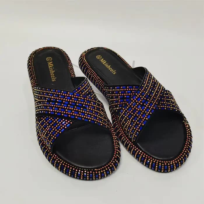 Haute Qualité Mode Plateforme Strass Sandales En Plein Air Non-ald Plage Pantoufles 2024 D'été Nouve