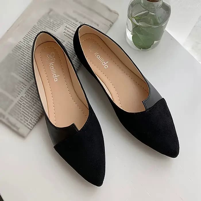 Femmes chaussures mode épissure Mule appartements bout pointu ballerine Ballet chaussure plate Zapat
