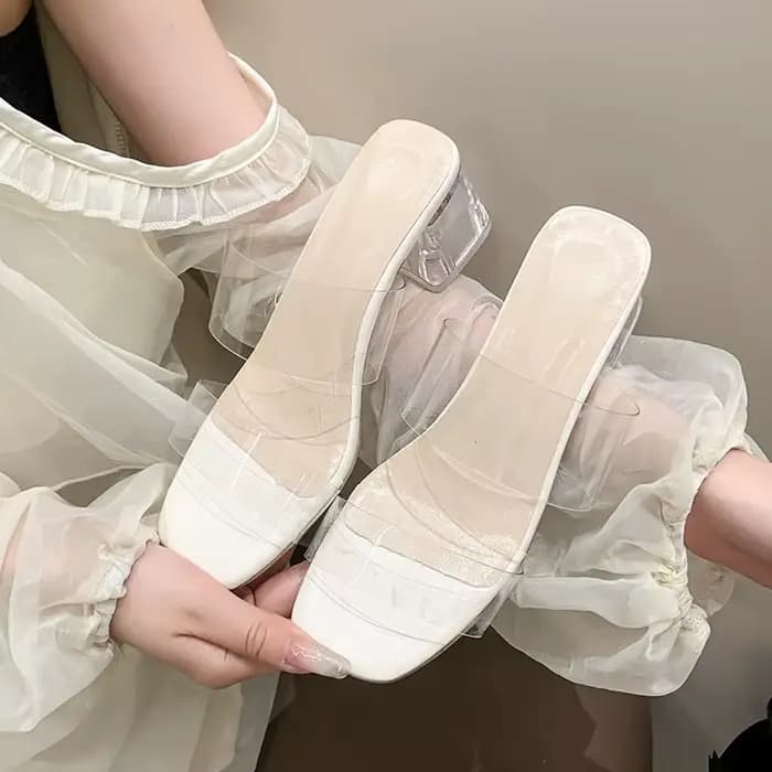 Sandales à talons hauts en plexiglas transparent pour femmes, escarpins d'été, pantoufles en MSI de