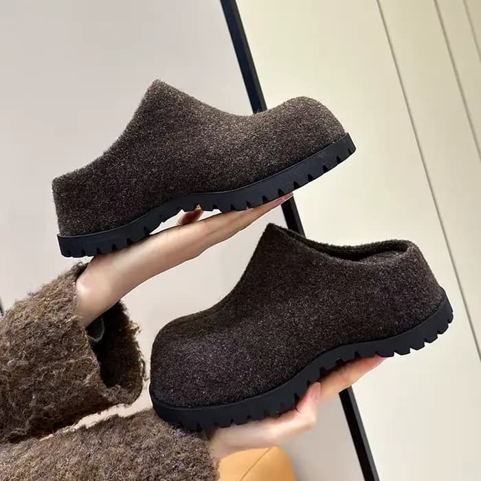 AIYUQI chaussons pour femmes porter nouveau 2025 automne bout rond flanelle bout fermé chaussons pou