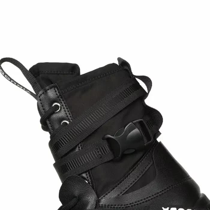 Bottes de moto noires à plateforme épaisse, à lacets, vulcanisées, pour femme, automne hiver 2026, b