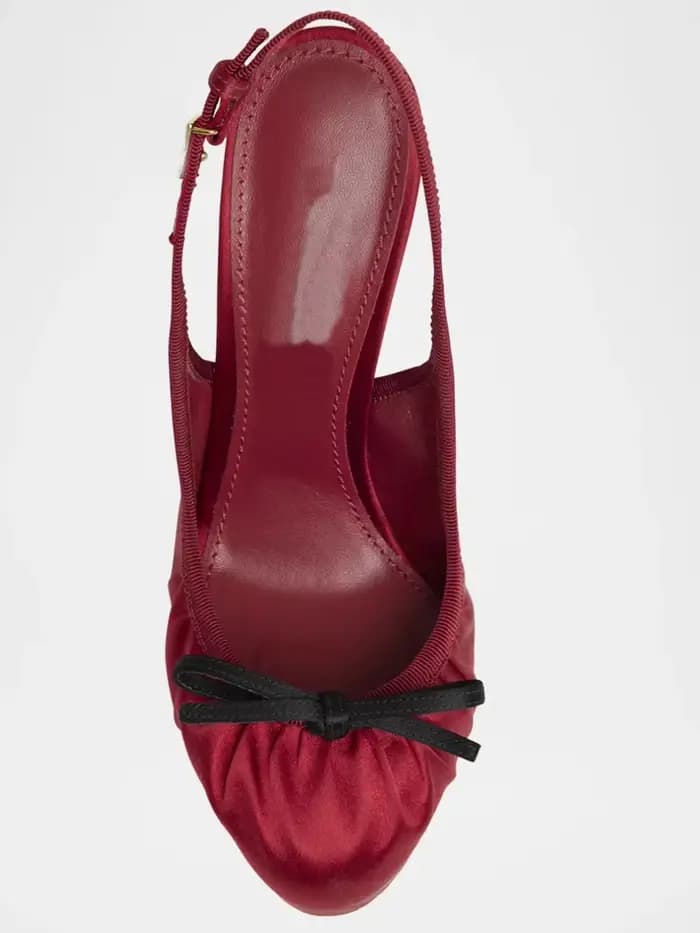 Escarpins à plateforme plissée en Satin avec nœud papillon, chaussures modernes Sexy à bout rond, la
