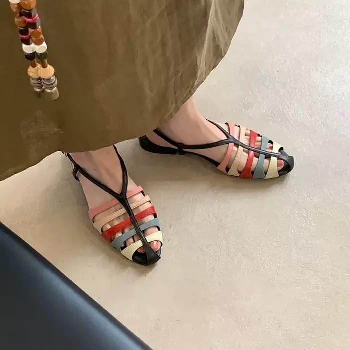 MORAZORA – sandales en cuir véritable pour femmes, grande taille 34-41, sandales plates de couleurs