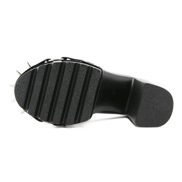 Gdgydh – chaussures à talons hauts pour femmes, chaussures à rivets punk goth, à talons carrés, à pl