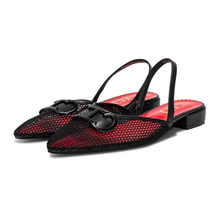 Chaussures simples à talons bas pour femmes, Design en maille, fabrication exquise, sandales simples