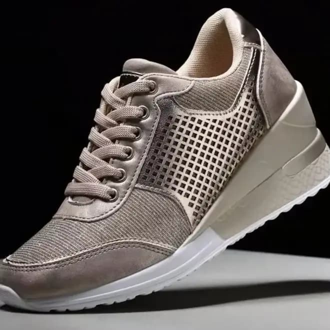 2025 baskets compensées maille plate-forme chaussures couleur unie fond épais fermeture éclair chaus
