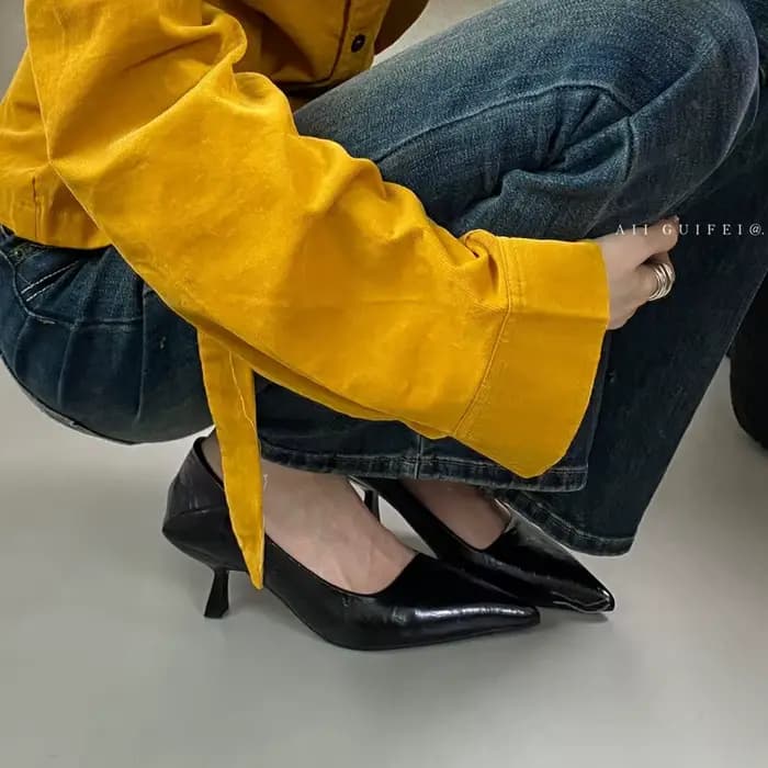 Nouvelles Escarpins Printemps 2026 à Bout Pointu et Talon Bas pour Femme – Chaussures Élégantes et S