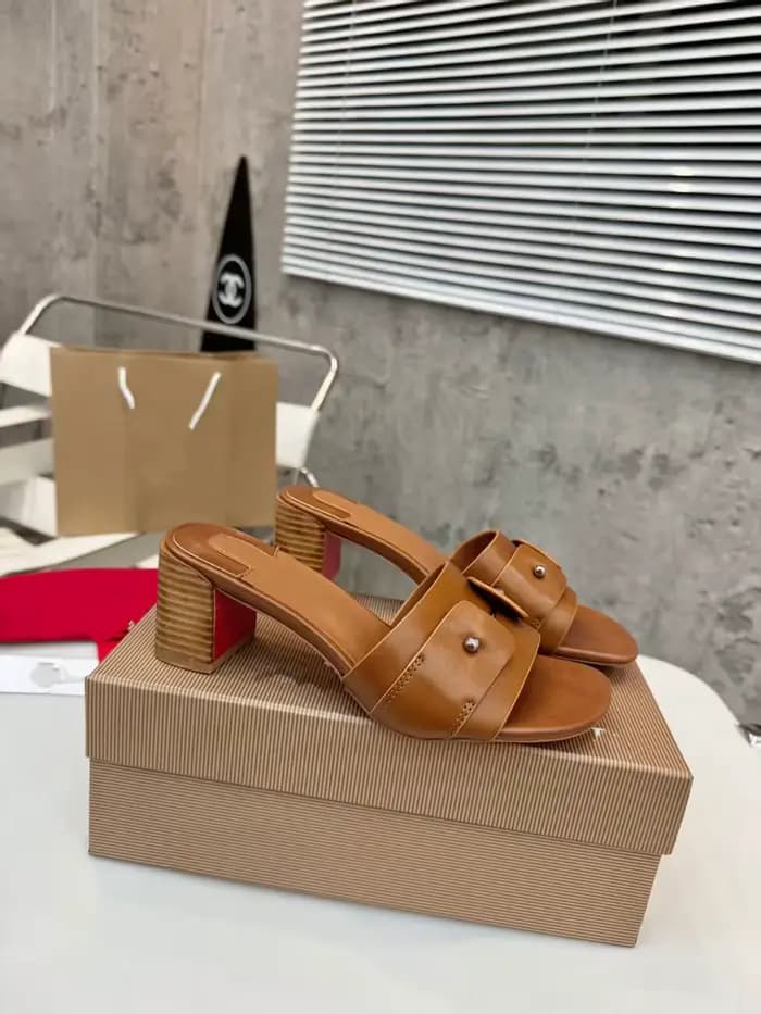 Nouvelles Sandales Décontractées à Talon Épais pour Femme, Version Améliorée en Cuir, Bout Rond, Fac