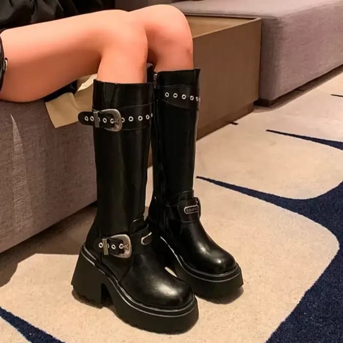 Bottes d'hiver en coton à talon optique pour femmes, tête ronde, fermeture à glissière latérale, riv