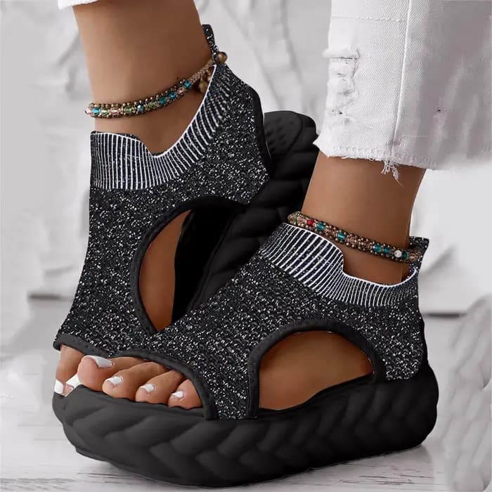 Sandales pour femmes 2025 chaussures habillées à semelles épaisses pour femmes à la mode et décontra
