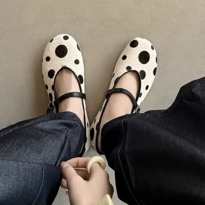 QUTAA 2026 Nouveaux Mocassins Plats Femme Tendance Mary Jane en Cuir Chevalier Printemps Chaussures