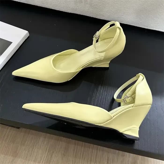 Escarpins à talons compensés Aneikeh pour femmes, collection Printemps 2026, en cuir verni pointu, t