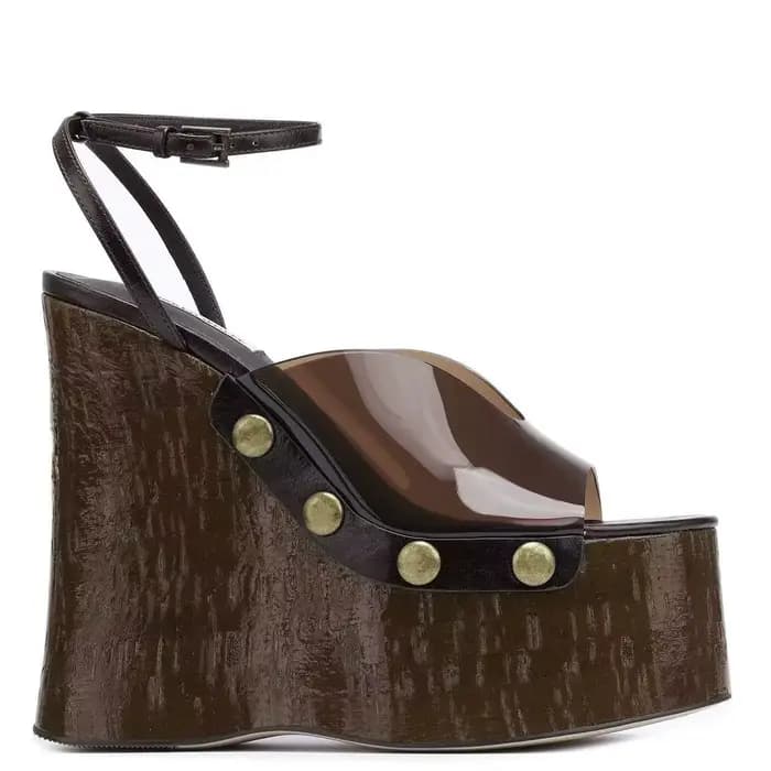 Sandales d'été compensées à plateforme pour femme, à bout ouvert, avec dentelle florale, imperméable