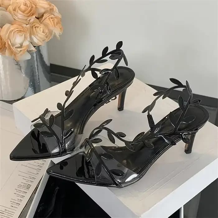 2025 nouvelles sandales à talons hauts pour femmes mode Transparent pointu sandales à talons fins ét