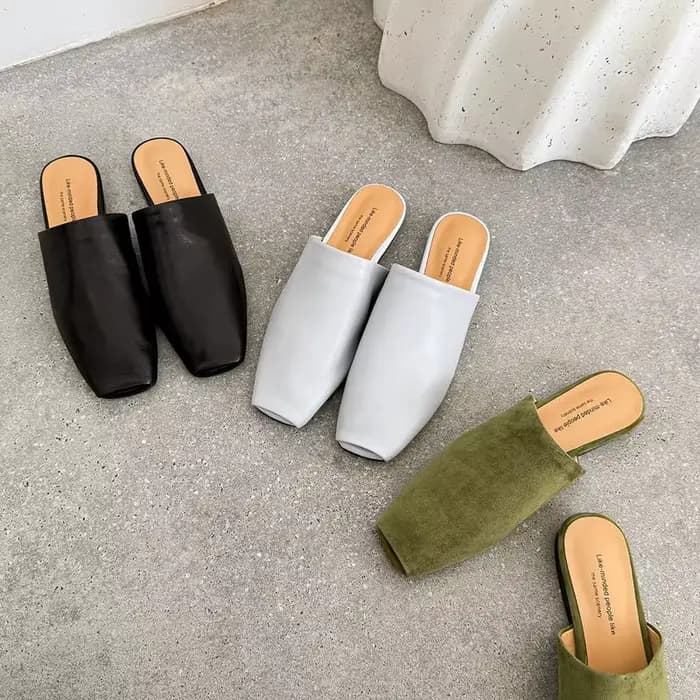 MORAZORA – mules en cuir suédé pour femmes, pantoufles plates à bout ouvert, chaussures décontractée