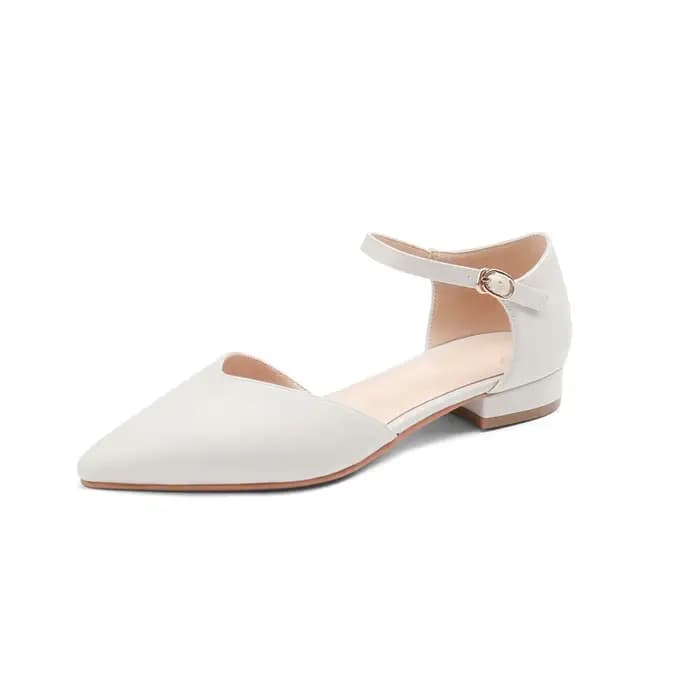 SmallHut-Escarpins à Talons Bas pour Femme, Escarpins Pointus en Microcarence, Beige Abricot, Chauss