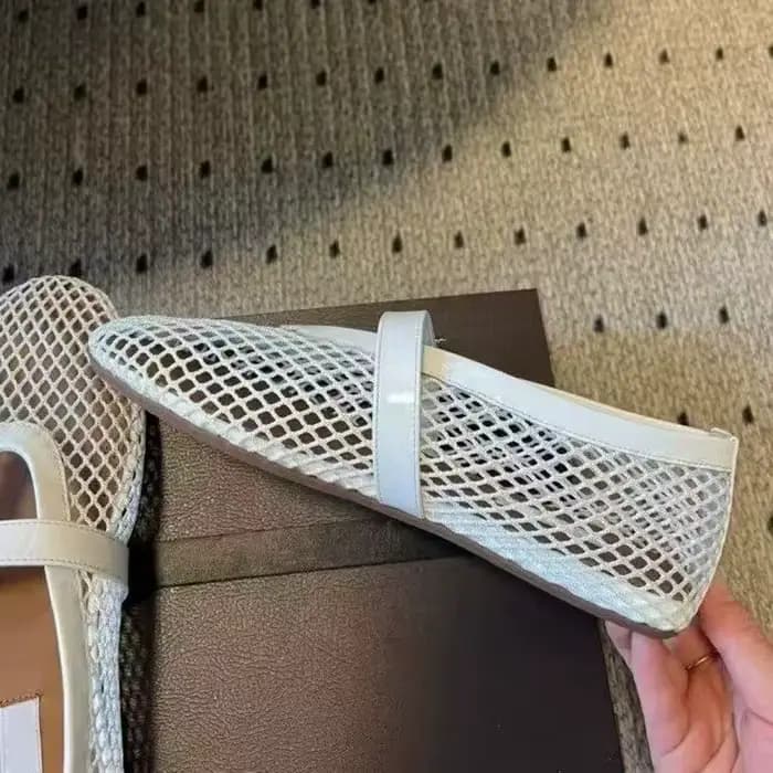 Sandales en cuir respirantes pour femmes, style français, à semelle plate, ajourées, type Mary Jane,