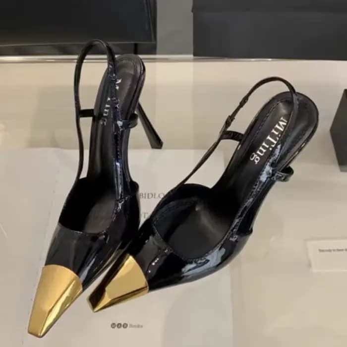 Baotou – sandales pointues en métal, Anti-collision, bouche peu profonde, mot avec talons hauts anti