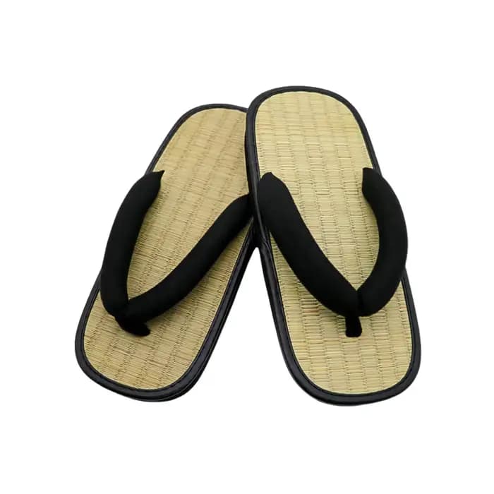 Geta japonais en paille, claquettes pour homme, sandales d'été unisexe à bout ouvert, pantoufles à c