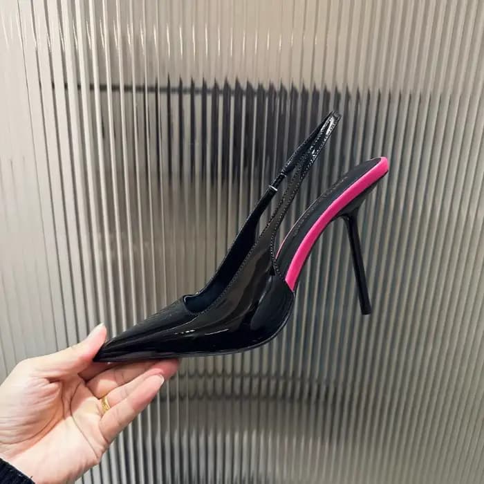 Nouvelles sandales pour femmes en cuir verni à bout pointu, talon fin ajouré, talons hauts, sexy, st
