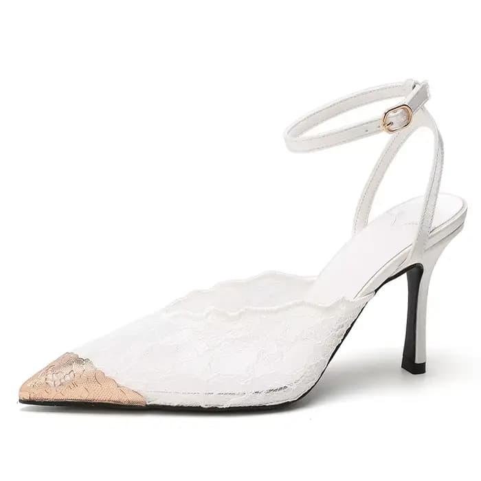 Nouvelles sandales d'été à talons hauts pour femmes : sandales à talons aiguilles avec empiècements