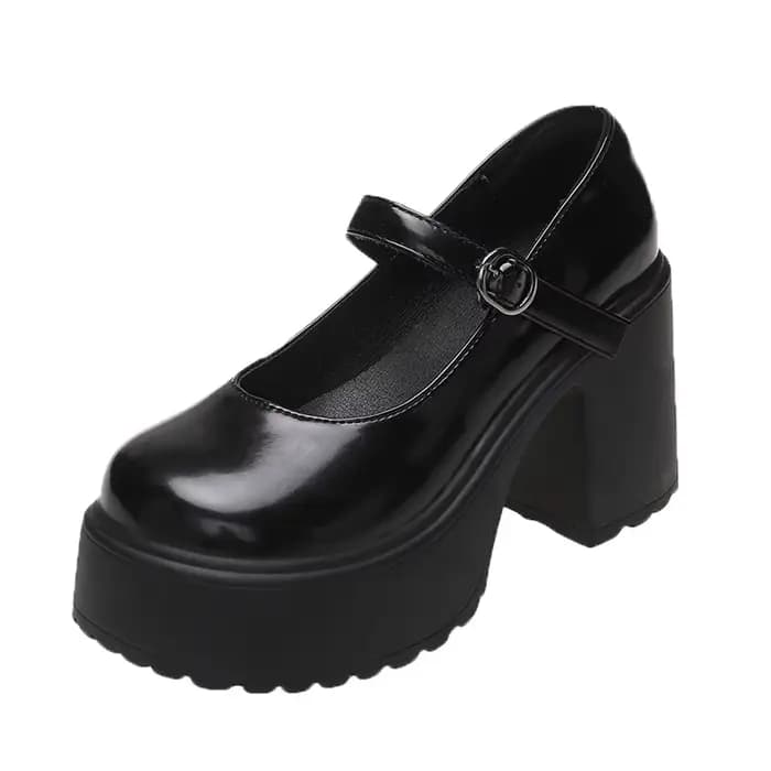 Escarpins à plateforme à talons super hauts pour femmes, chaussures à essence Mary, optique gothique
