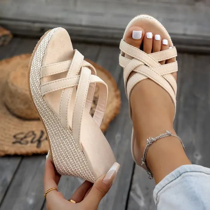 Nouvelles femmes mode tendance sandales à talons compensés sandales à plate-forme décontractée 2025