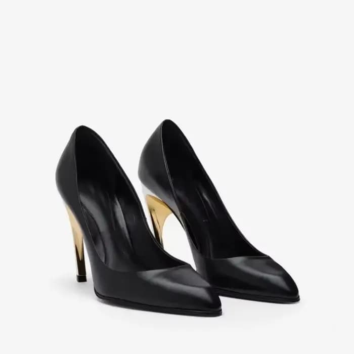 Chaussures à talons hauts irréguliers pour femmes, chaussure unique personnalisée, noir et blanc, mo