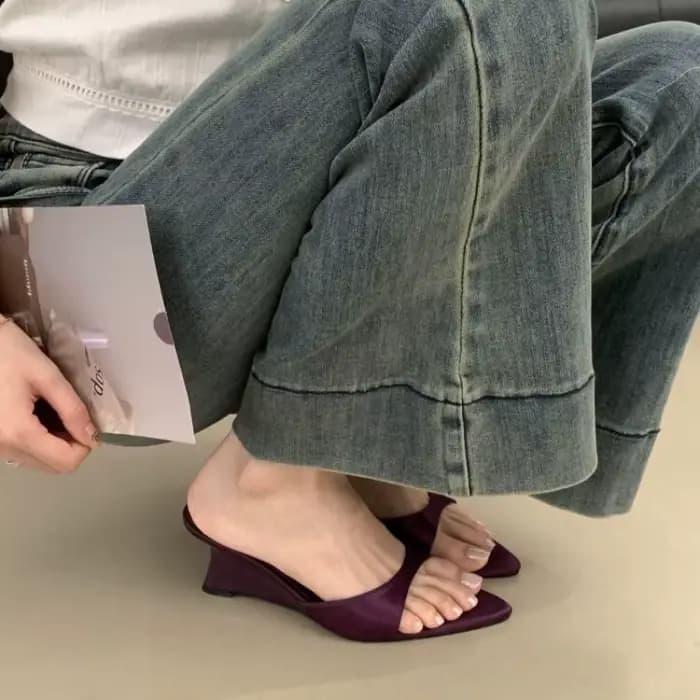 Chaussures pour femmes et jeunes filles, style pantoufle, mode été 2026, élégantes, à talons hauts,