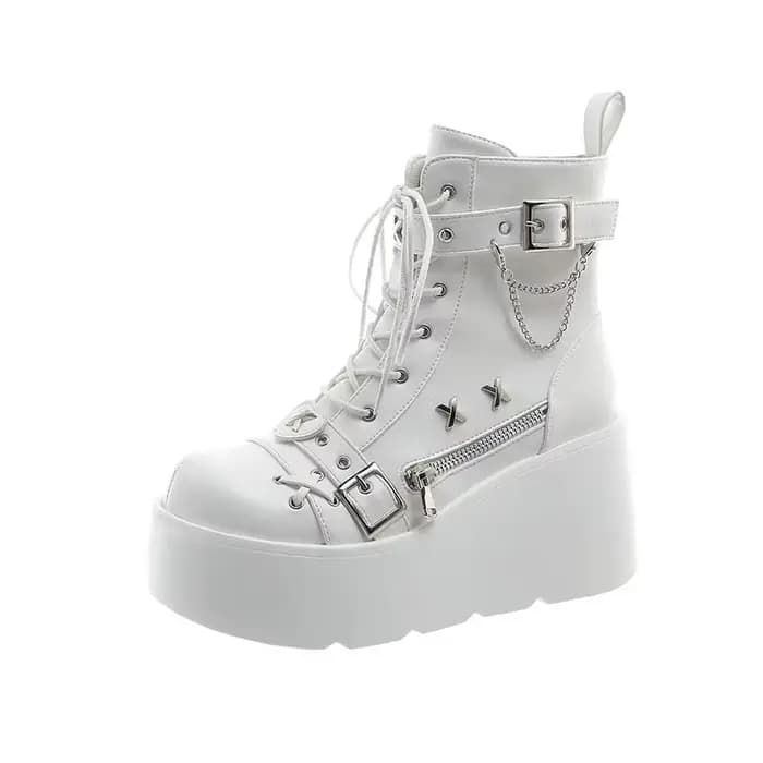 Bottes de Cosplay de Vampire à plateforme de Style gothique pour femmes, mi-mollet, chaussures confo
