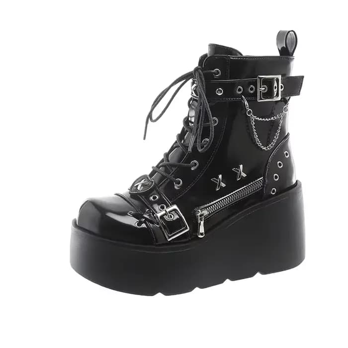 Bottes de Cosplay de Vampire à plateforme de Style gothique pour femmes, mi-mollet, chaussures confo