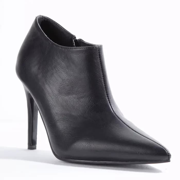 Bottines à talons hauts et fins de 10CM pour femmes, chaussures à bout pointu avec fermeture éclair
