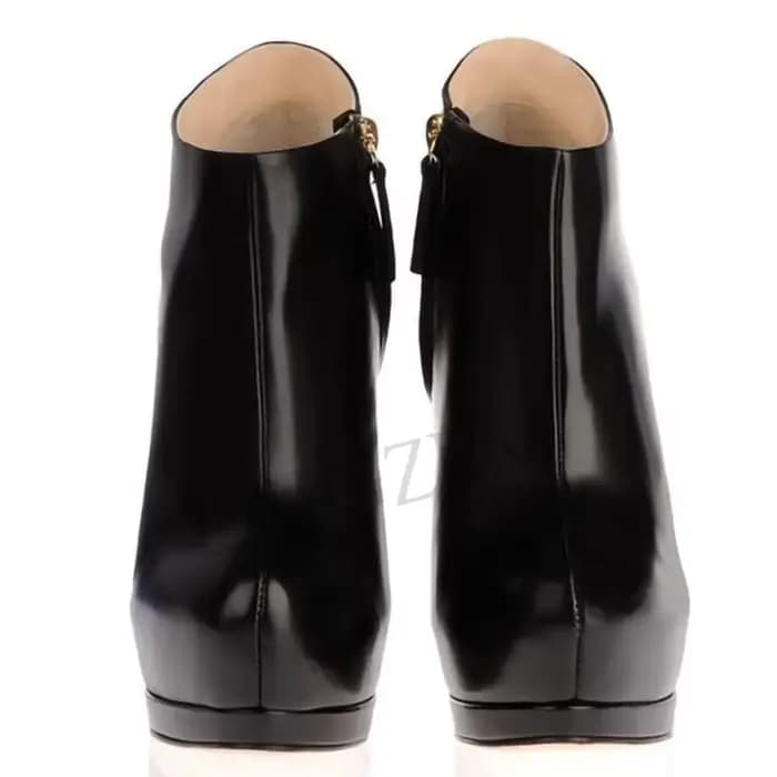 LAIGZEM-Bottes Noires Fermées à Plateforme et Talon Aiguille, Chaussures à la Mode Personnalisées po