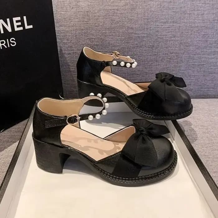 Escarpins de style français Moonlight Ballet pour femme, à bout rond, talon carré, coupe basse, élég