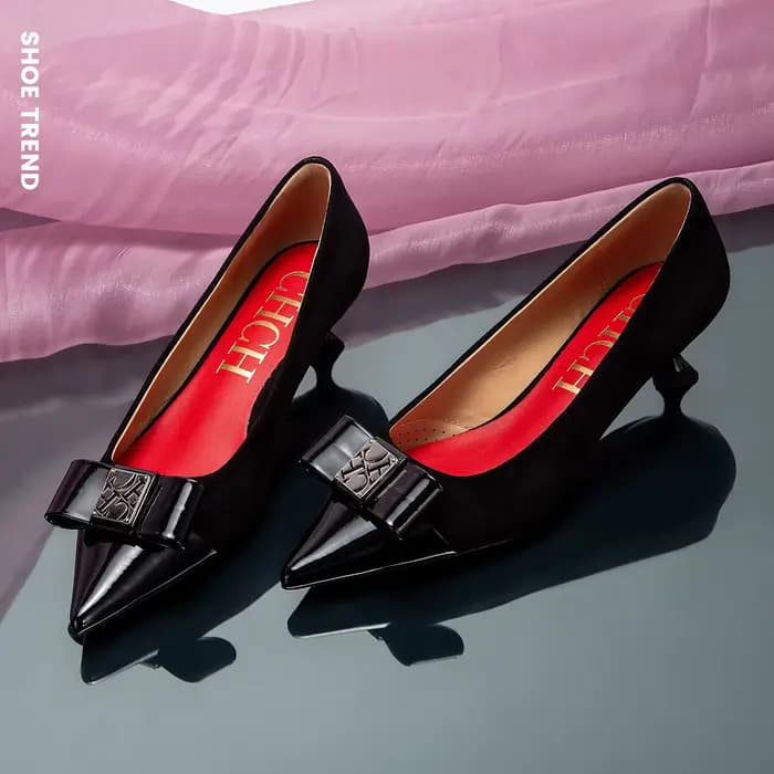 CHCH femmes talons hauts hiver Anti velours chaussures pour femmes dîner d'affaires talons noirs 5 c