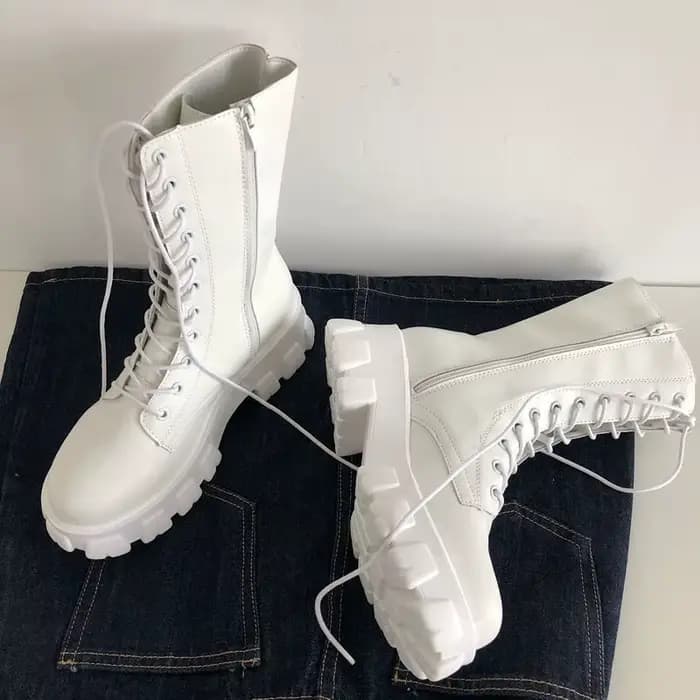 Nouveau mi-mollet bottes femmes automne hiver mode à lacets dames Chelsea fermeture éclair Botas Muj