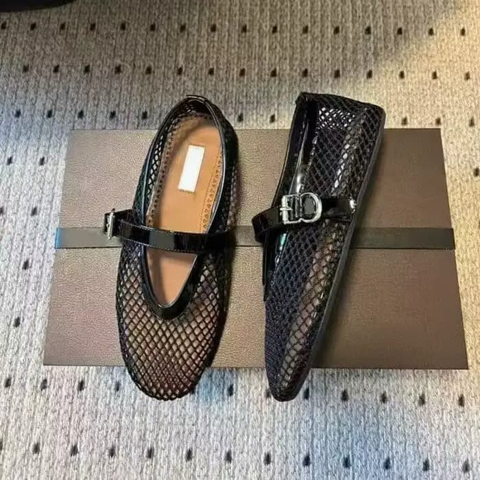 Sandales en cuir respirantes pour femmes, style français, à semelle plate, ajourées, type Mary Jane,