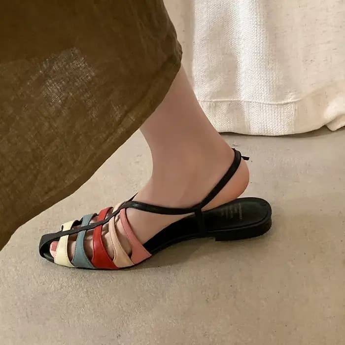 MORAZORA – sandales en cuir véritable pour femmes, grande taille 34-41, sandales plates de couleurs