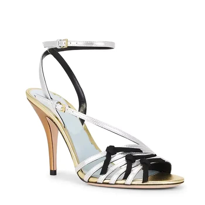 Chaussures modernes pour femmes à talons hauts en cuir patchwork à bande étroite, bout rond sexy, ta