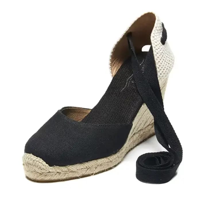 Sandales compensées confortables pour femmes, tissage, talons hauts, chaussures creuses d'été, Parke