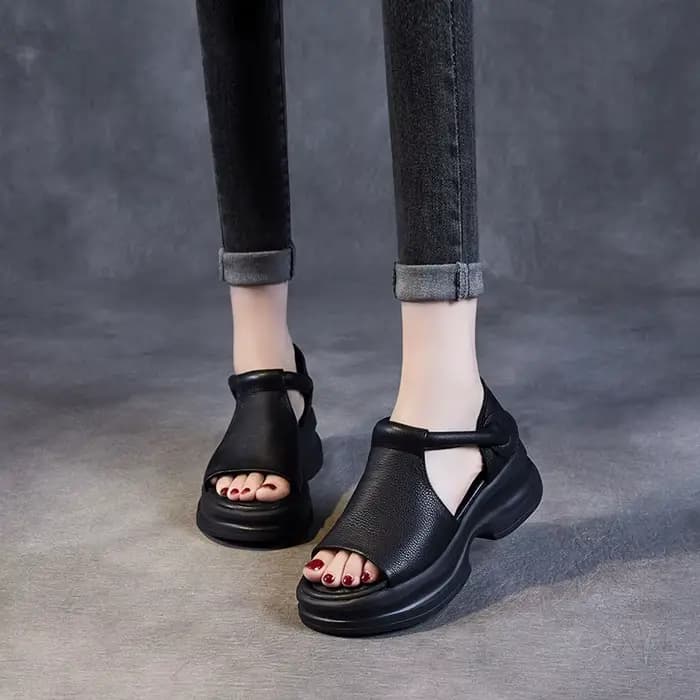 DRKANOL 2026 chaussures d'été femmes sandales à talons épais nouveau Design crochet et boucle en cui