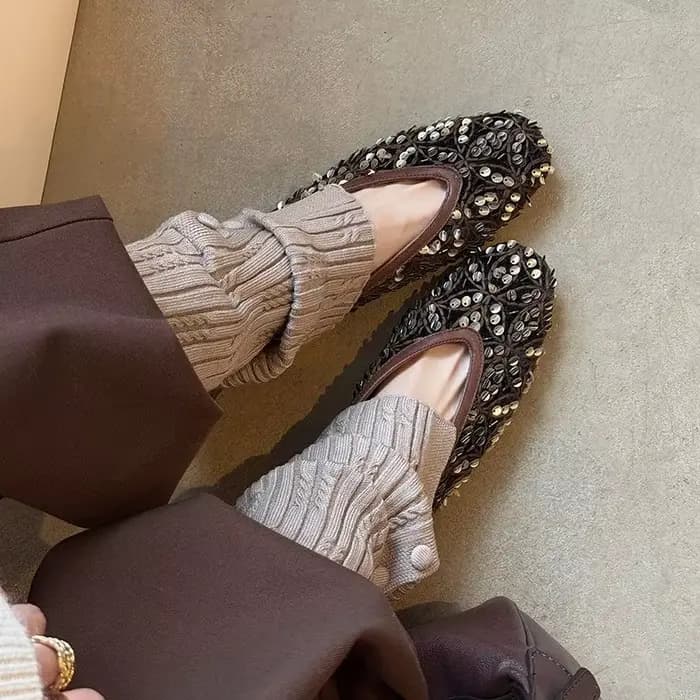 MORAZORA 2026 Nouvelles Chaussures Plates pour Femmes en Daim de Vache, Style Rétro Fait Main, Chaus